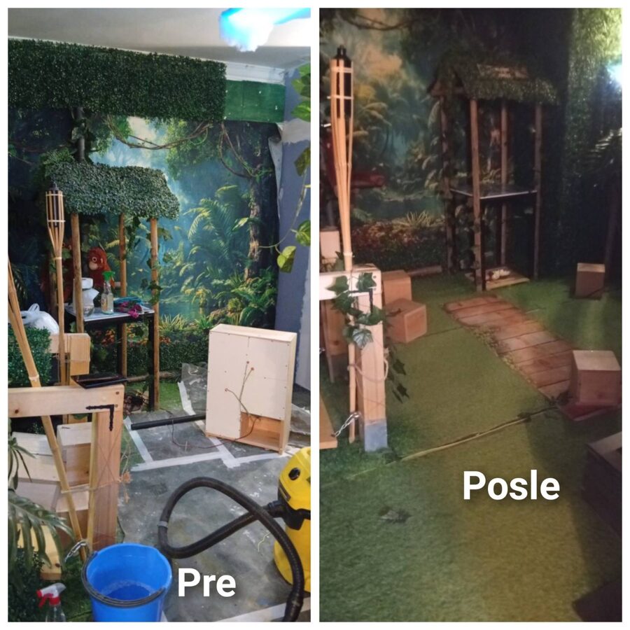 Čišćenje poslovnog prostora – pre i posle, enterijer sa dekoracijom, Beograd